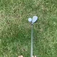 golf chip into a cup in yard